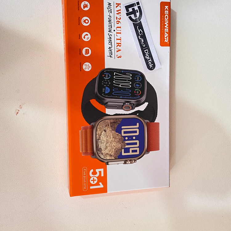 ساعت هوشمند KW26 Ultra3 برند KEQIWEAR با 5 عدد بند و کیفیت عالی