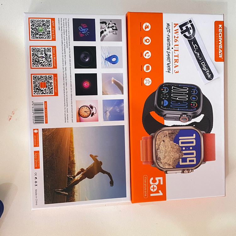 ساعت هوشمند KW26 Ultra3 برند KEQIWEAR با 5 عدد بند و کیفیت عالی