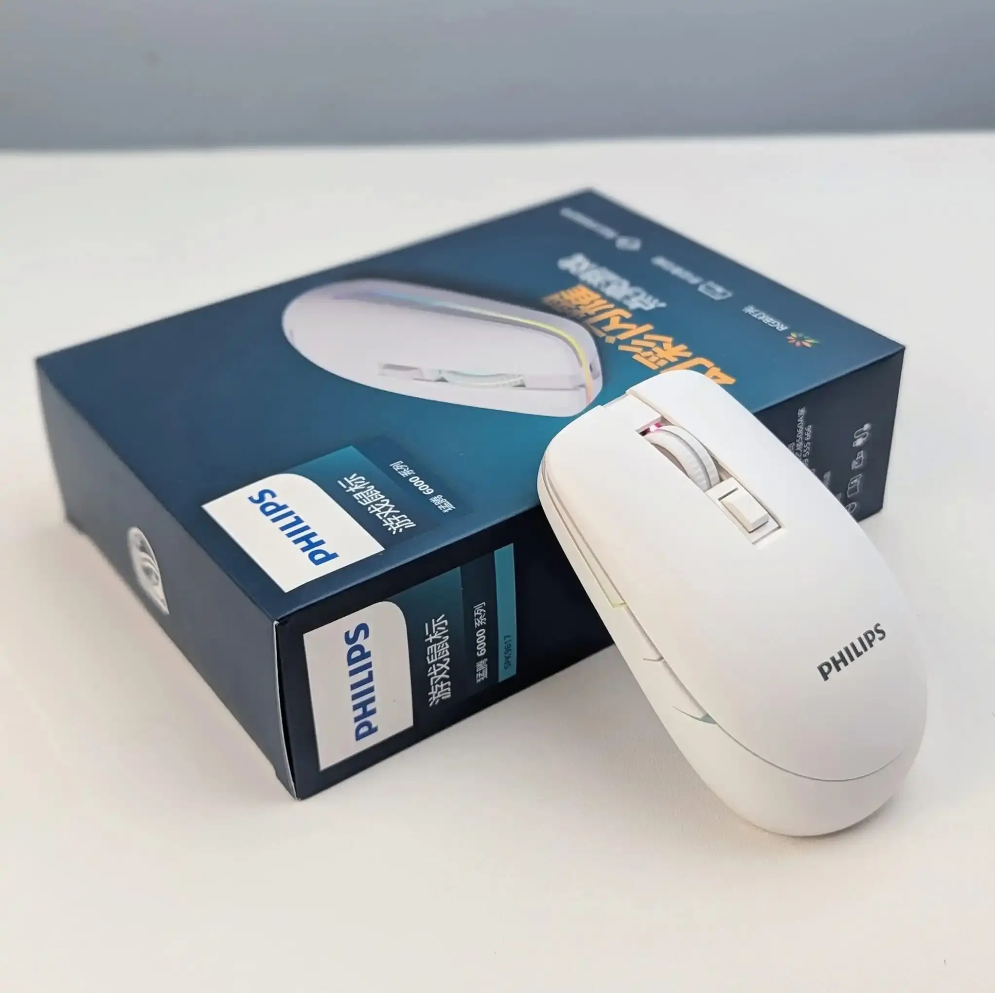 موس گیمینگ اورجینال Philips SPK9617W ،بیسیم RGB، سه حالته و 10000 DPI کیفیت فوق ااالعاده