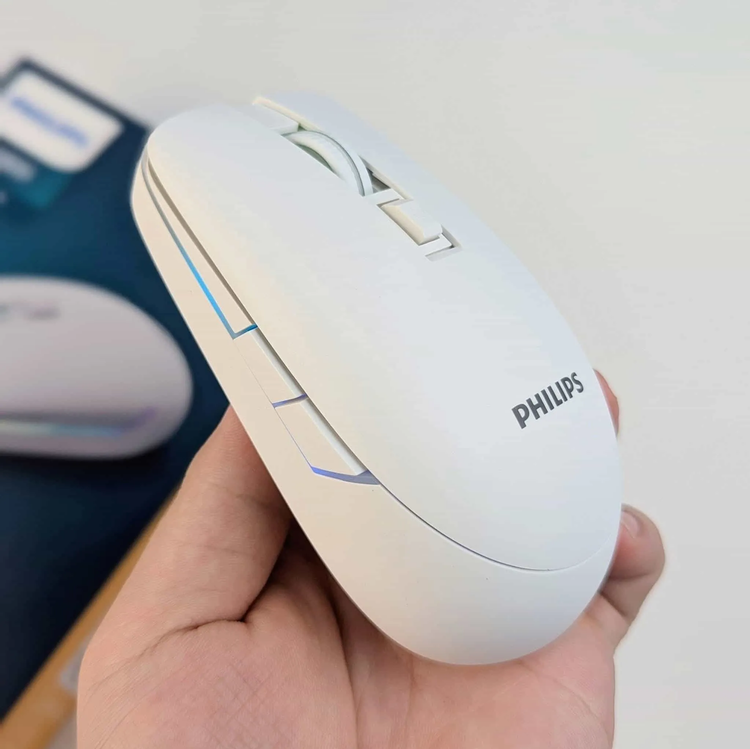 موس گیمینگ اورجینال Philips SPK9617W ،بیسیم RGB، سه حالته و 10000 DPI کیفیت فوق ااالعاده